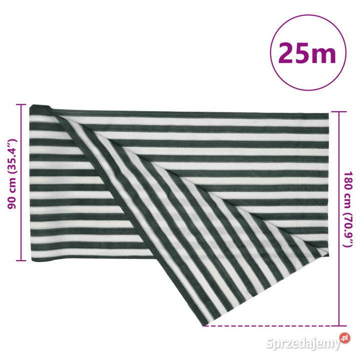 Siatka cieniująca zielonobiała 18x25 m HDPE 195