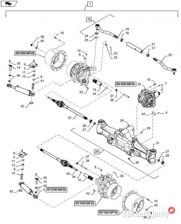 Holland T6090 T6070 Wałek 84415816 Jastrzębniki