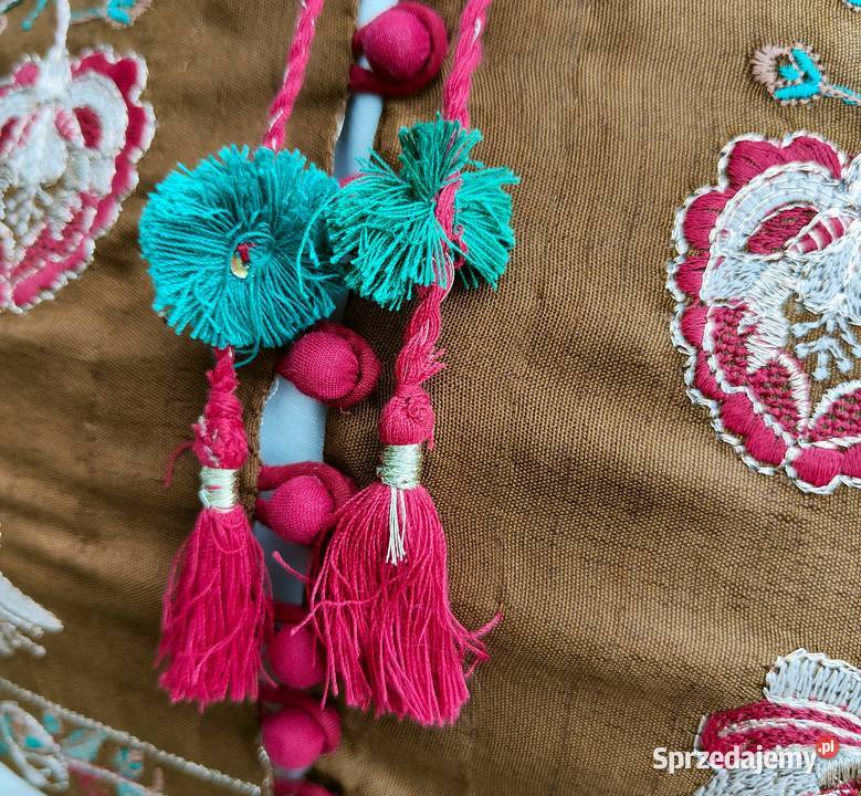 Brązowa kamizelka bolerko gorset S 36 etno folk Szczecin