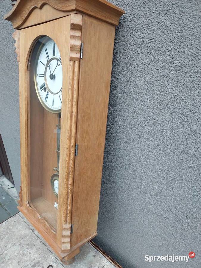 Stary zegar ścienny amerykański sprawny film Tczew