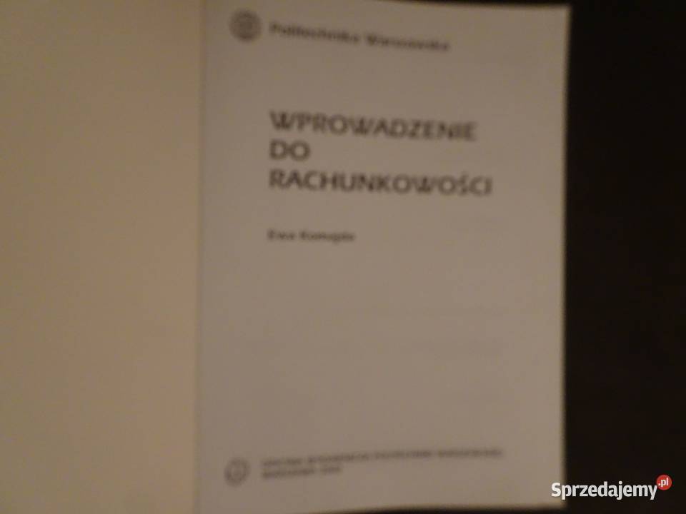 Książka Wprowadzenie do rachunkowości E Komajda mazowieckie Warszawa