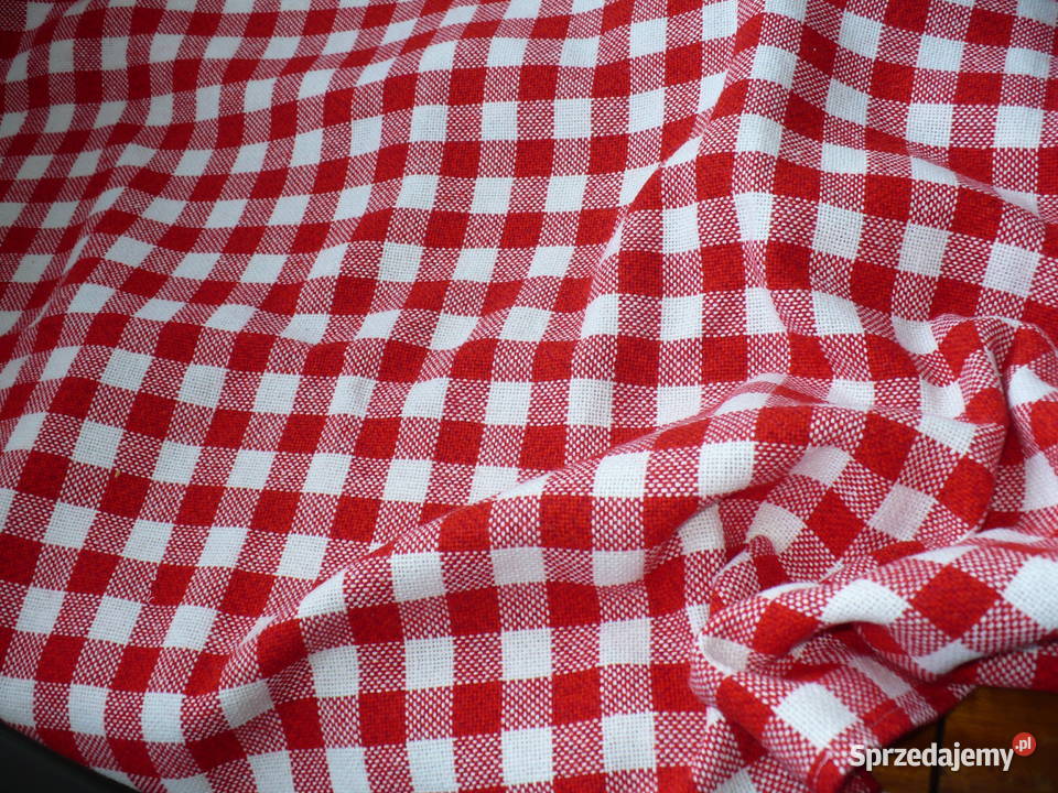 Materiał w kratkę obrus Lubin sprzedam