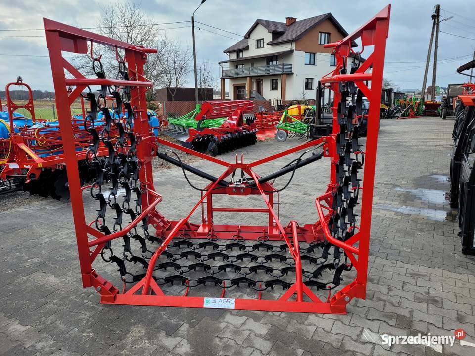 Włóka łąkowopolowa 6m 4 rzę brona polowa palcowa łódzkie Tomaszów Mazowiecki
