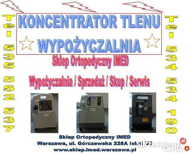 Koncentrator Tlenu Aparat Tlenowy Wypożyczalnia Warszawa sprzedam