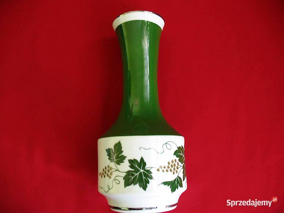 Wazon Ręcznie malowany Spechtsbrunn porcelana 21 zielony Wazony Siedlce sprzedam