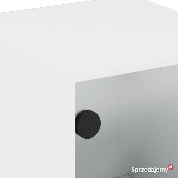 Szafki nocne ze szklanymi drzwiami 2 białe