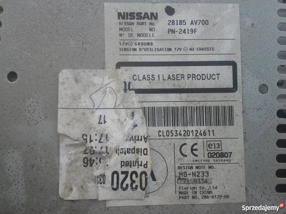 NISSAN PRIMERA p12 wyświetlacz zmieniarka panel Dębno sprzedam