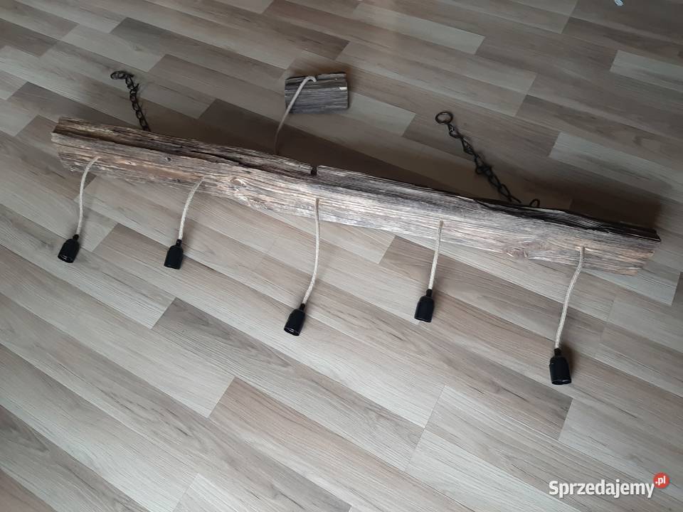 Lampa wisząca ze starej belki driftwood