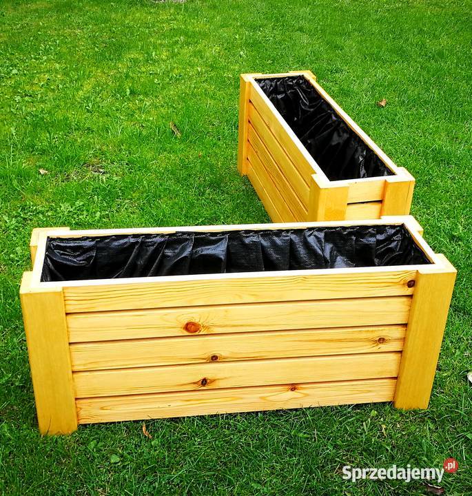 Donica drewniana prostokątna kwietnik osłonka Radków