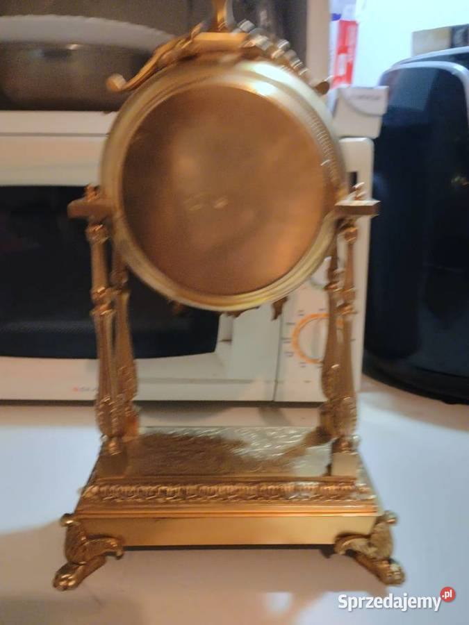 Kominkowy zegar francuski mosiężny