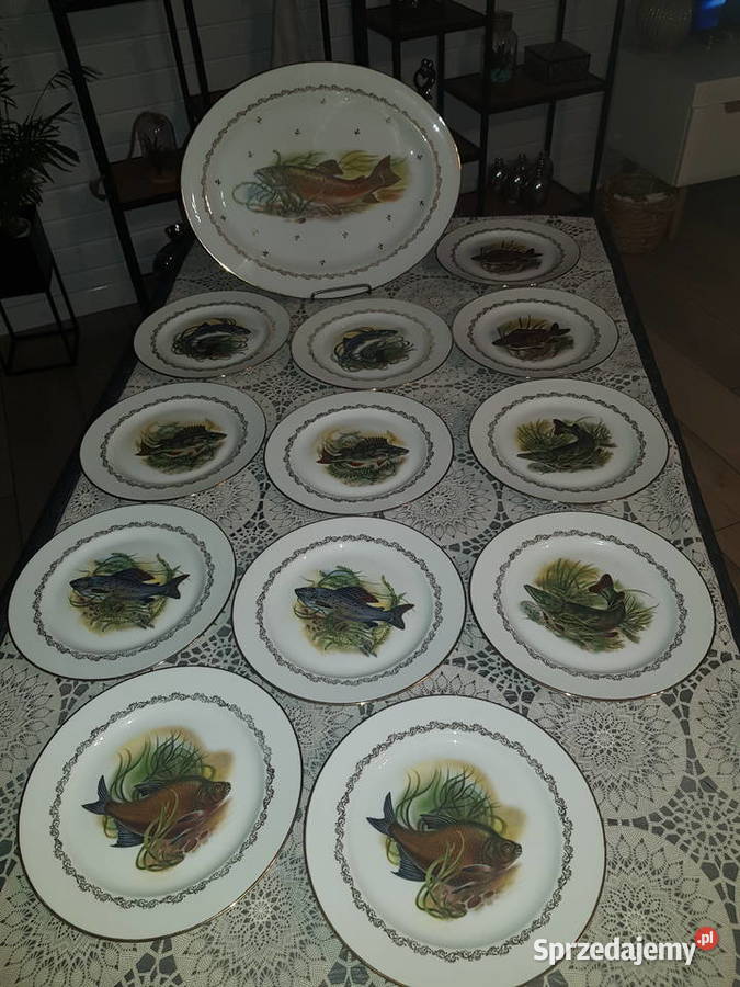 Serwis do ryb Porcelana francuska Limoges Konin