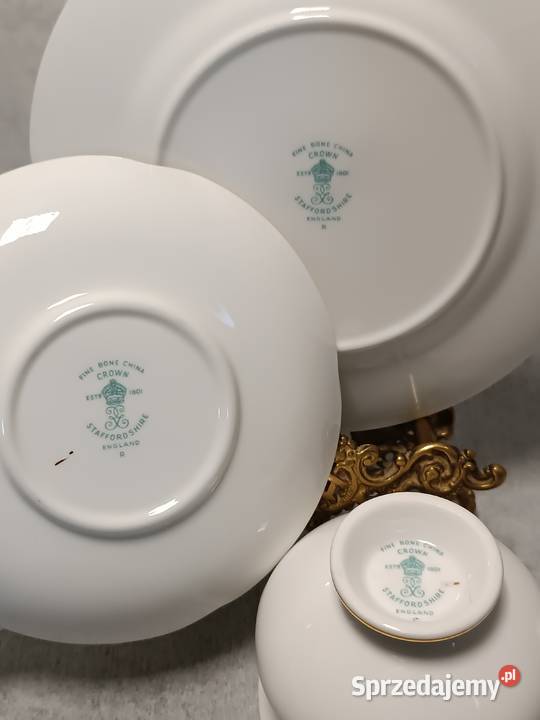 Staffordshire Crown Filiżanka Trio Śniadaniówka