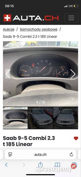 Saab 95 23t Szwajcaria 240000km 9-5 mazowieckie Dosin
