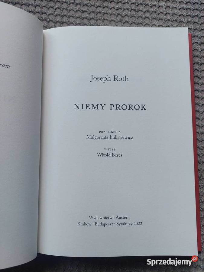 Niemy prorok Joseph Roth małopolskie Kraków