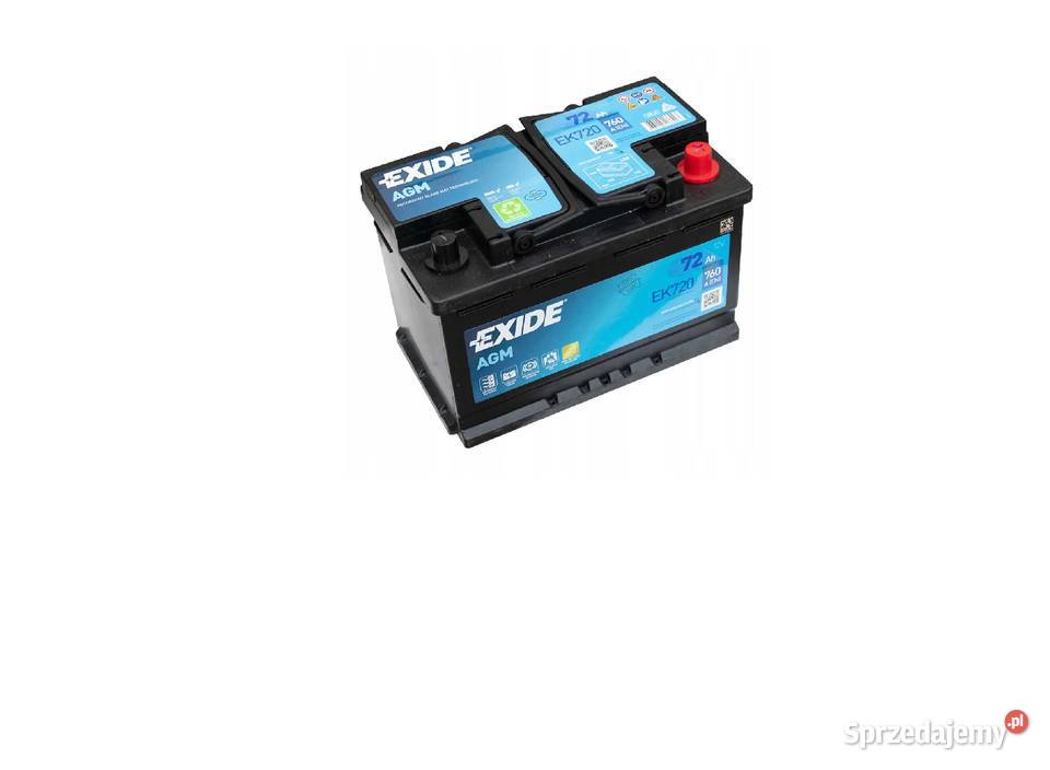 Akumulator Exide 72Ah 760A EK720 AGM Start Stop