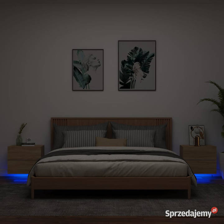 Wiszące szafki nocne z LED 2 dąb sonoma WM836817 Warszawa sprzedam