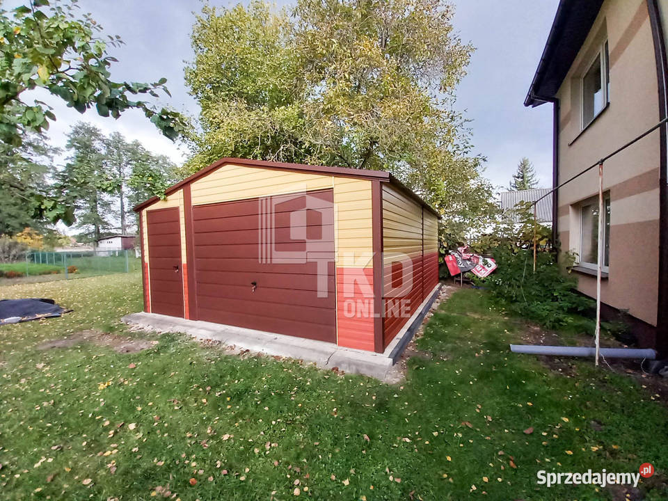 Garaż Blaszany 45x5 Brama Brąz Cegła Piasek 371zł/m2