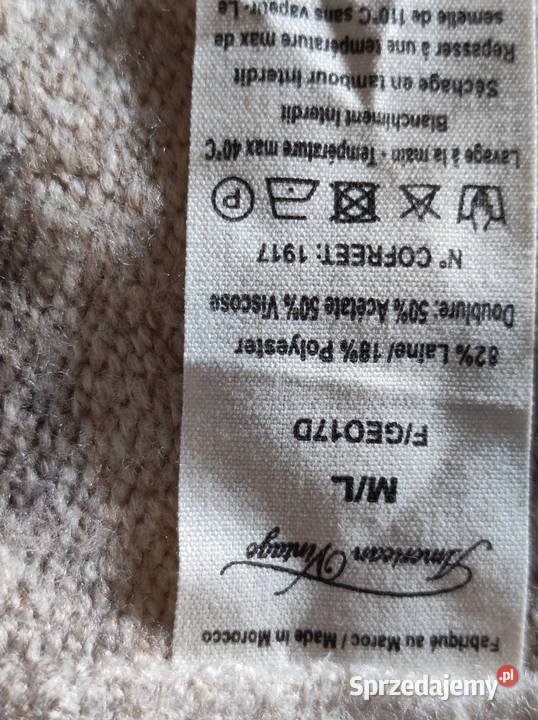 American Vintage długi oversize ciepły luźny biały świętokrzyskie sprzedam