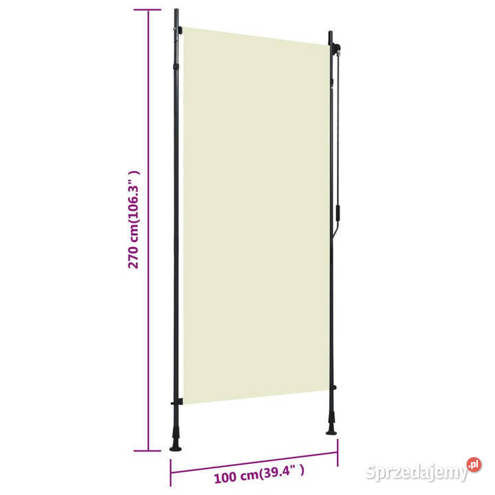 Roleta zewnętrzna 100x270 kremowa WM145939 Pozostałe Warszawa