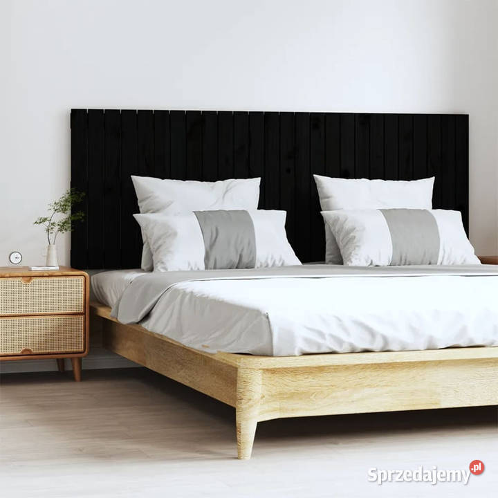 Wezgłowie łóżka czarne 166x3x60 lite drewno Warszawa sprzedam