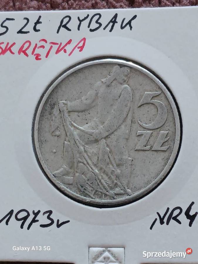 5 Złotych Rybak 1973 r Skrętka 4 Konin