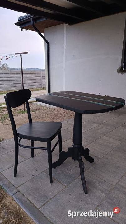 Stolik kawowy plus krzesło PRL kujawsko-pomorskie Młodocin