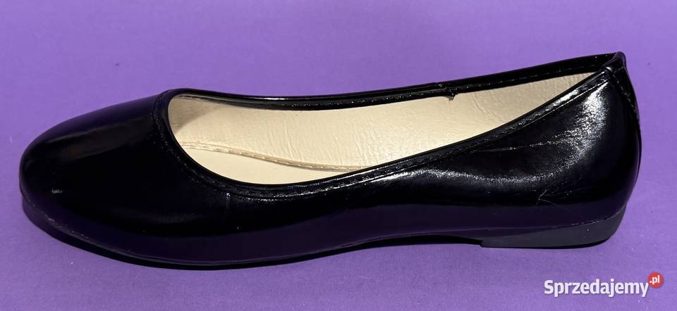 Czarne lakierowane baleriny rozmiar 38 Żyrardów