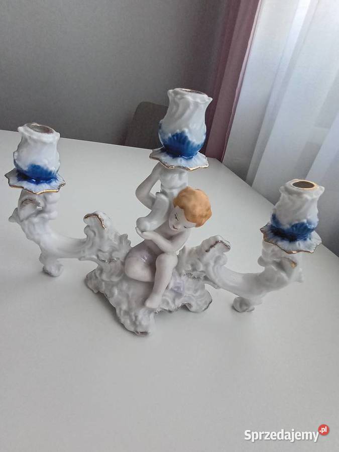 Porcelanowy świecznik z figurą podlaskie Suwałki