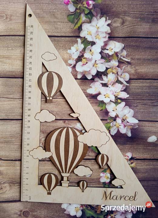 Ekierka drewniana 30 z personalizacją balony łódzkie Bełchatów