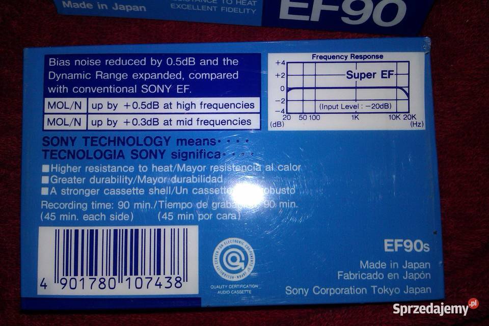 Kaseta magnetofonowa Sony EF 90 Super model na mazowieckie Warszawa