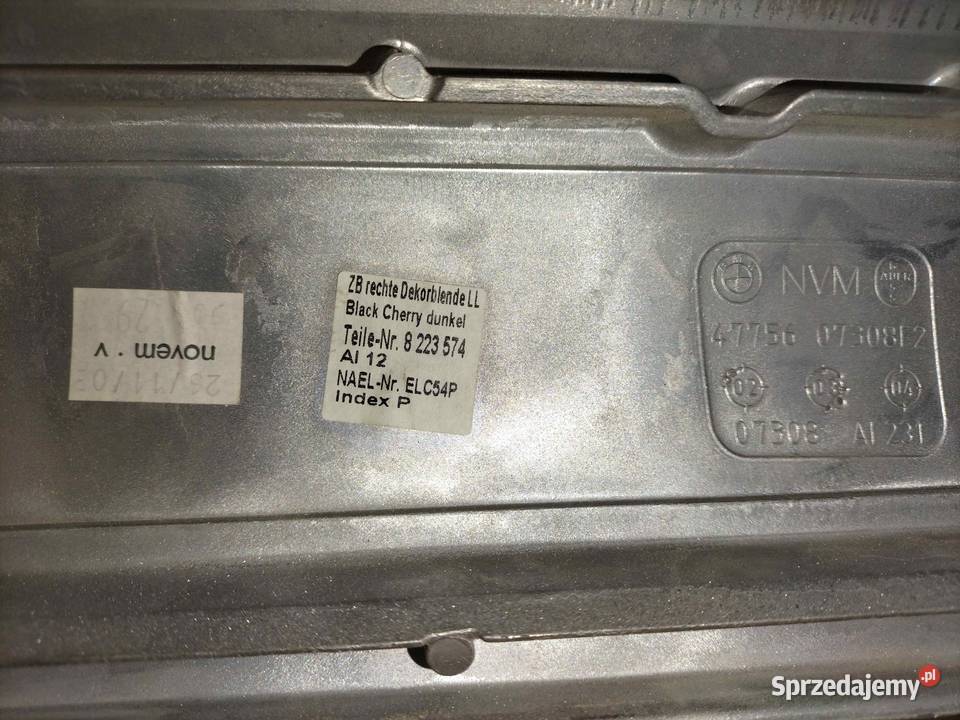 Dekor konsoli centralnej BMW E65 E66 DREWNO osobowe Deski rozdzielcze, konsole Poręba