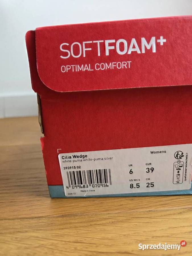 Białe sneakersy Puma Cilia Wedge 25 Liszki