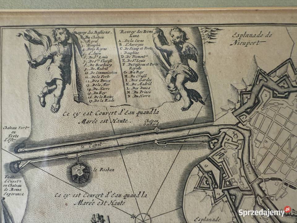 Mapa Antyczny Miedzioryt XVII Wiek Oryginalna Antyki Czerwionka-Leszczyny