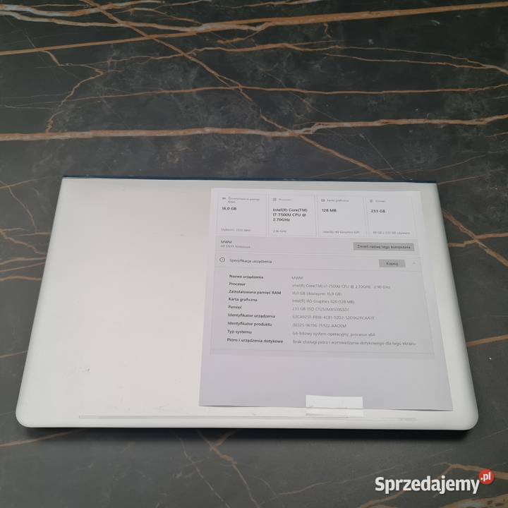 Laptop HP Envy i77500U Windows