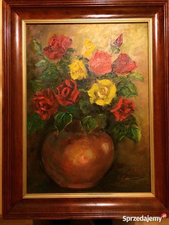 Piękny duży obraz olejny uznanej polskiej Warszawa sprzedam