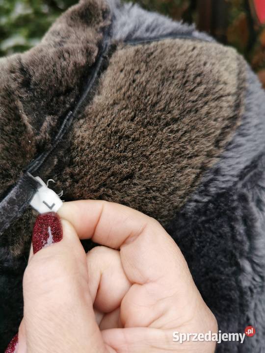 Piękny damski długi kożuch płaszcz kurtka Zimowa  Łódź