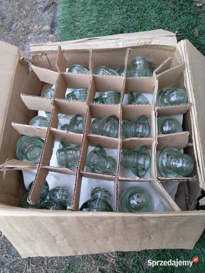 Izolatory Elektryczne Szklane Stare PRL Loft Płock