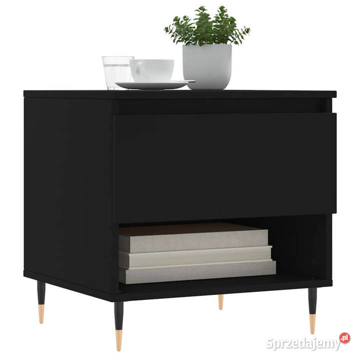 Stolik kawowy czarny 50x46x50 materiał Warszawa