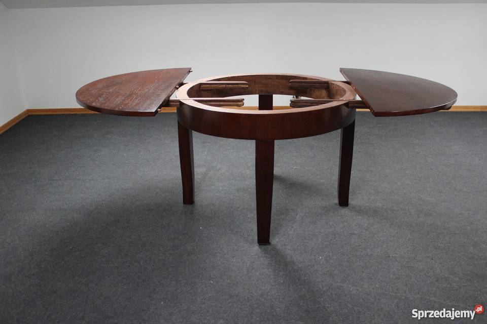 Dębowy stół okrągły rozsuwany renowacji 220 do Zielonka