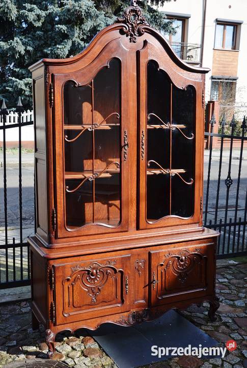 Witryna ludwik dębowa brązowa stylowa kredens Kredensy i witryny Kalisz