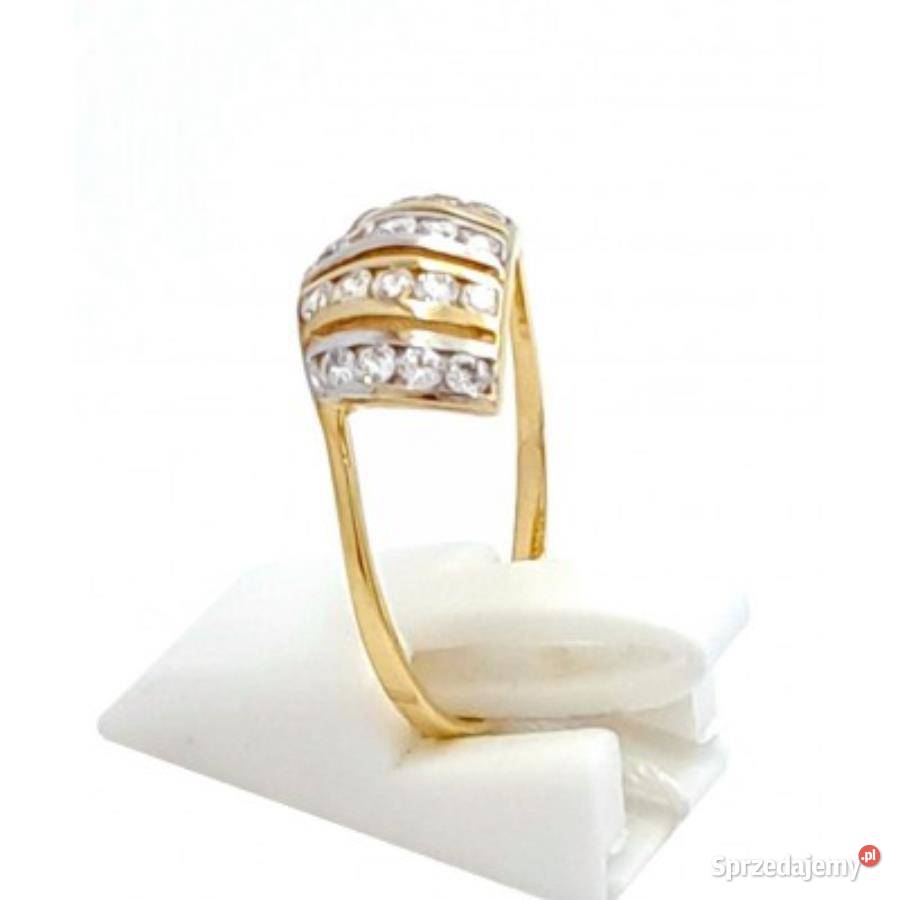 Pierścionek r14 Złoty pr333 z kamieniami Z395 wielkopolskie Poznań