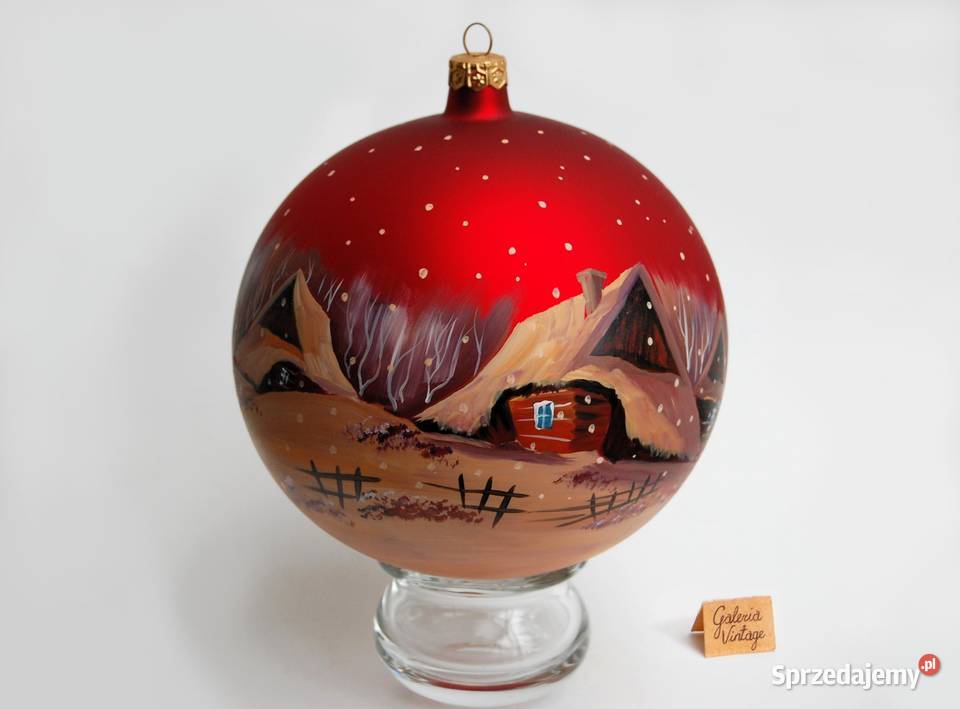 Bombka szklana ręcznie malowana 15 pejzaż Lublin