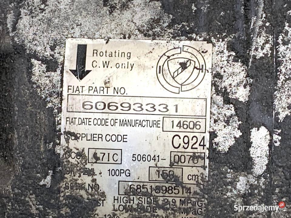 SPRĘŻARKA KLIMATYZACJI ALFA 159 60693331 19 150