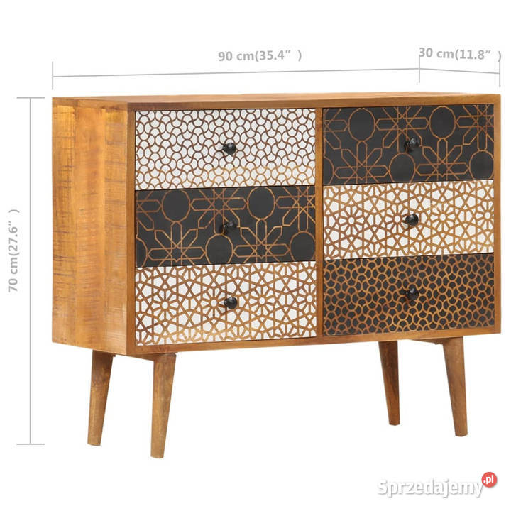 Szafka z nadrukiem 90 x 30 x 70 lite drewno Warszawa