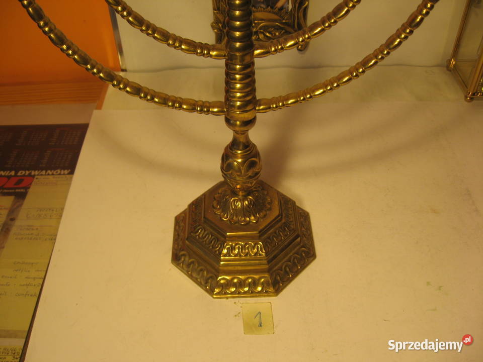 Mosiężny świecznik menora Mosiądz Kolekcja Pozostałe Poznań sprzedam