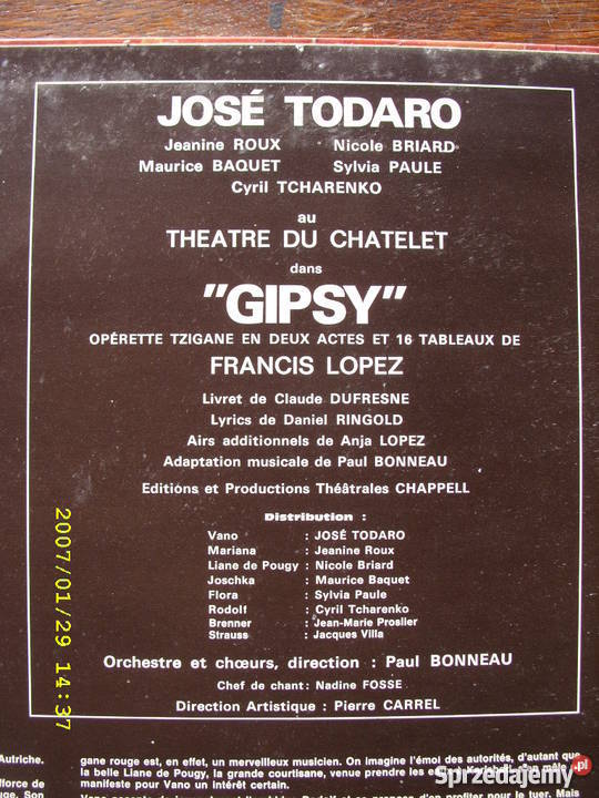 Folk LP JOSE TODARO ERANCIS LOPESGIPSY Wołów