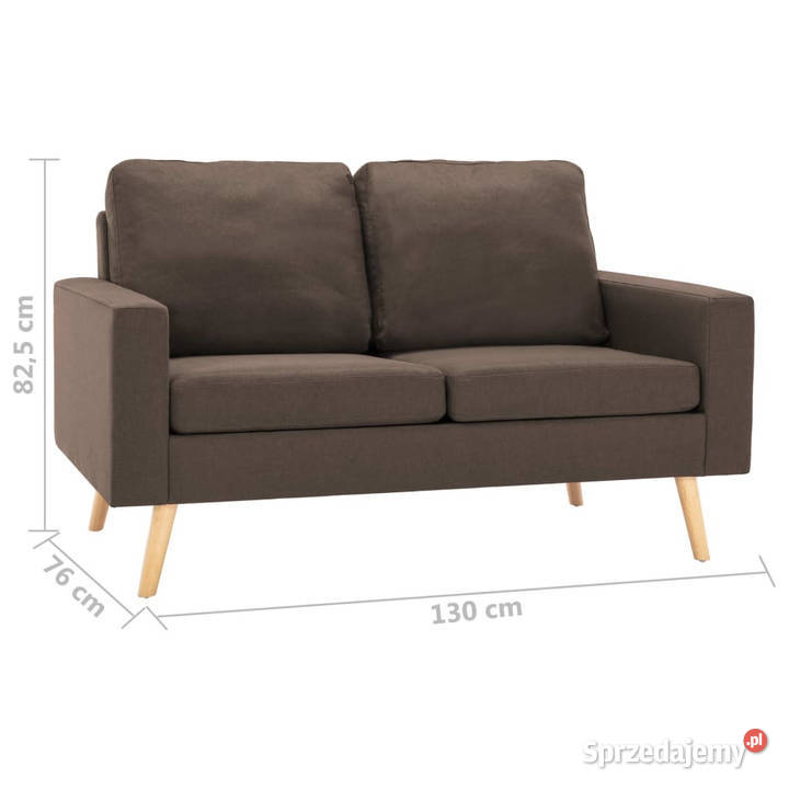 2osobowa sofa brązowa tapicerowana tkaniną mazowieckie Warszawa