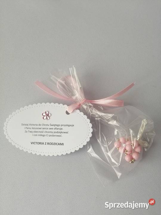 Podziękowanie Chrzest Różaniec Róż B1 Rękodzieło Poznań