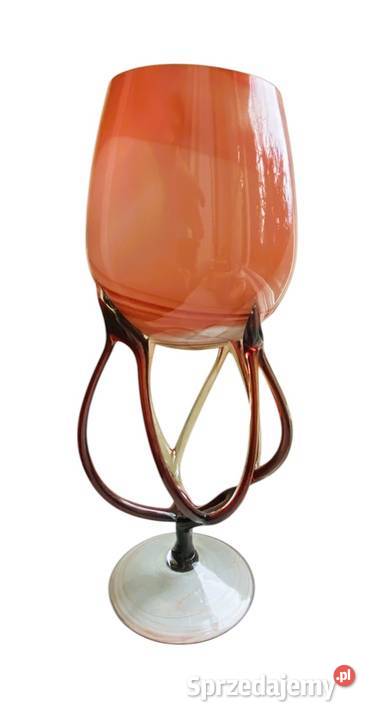 Kielich dekoracyjny szkło artystyczne Makora Warszawa