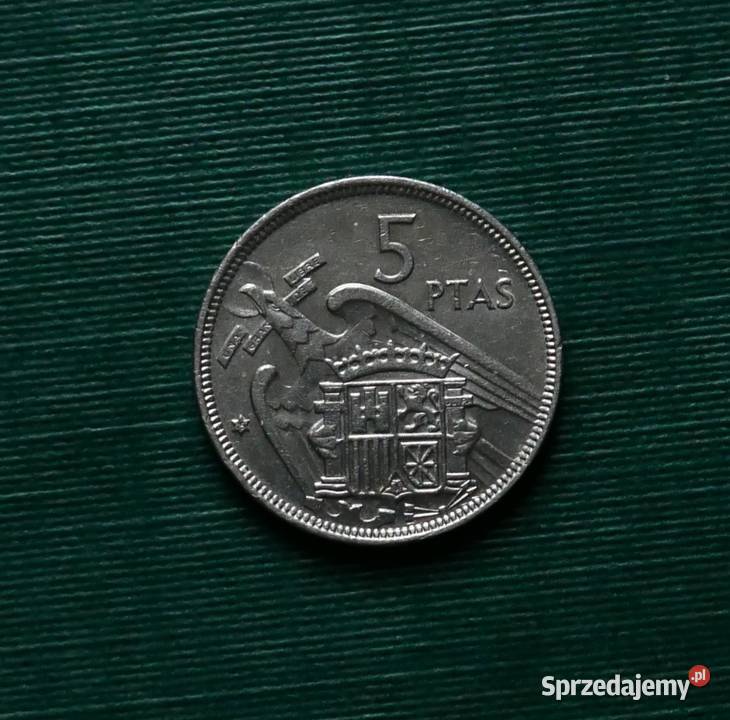 HISZPANIA 5 peset 1957r 75 w gwiazdce Gliwice